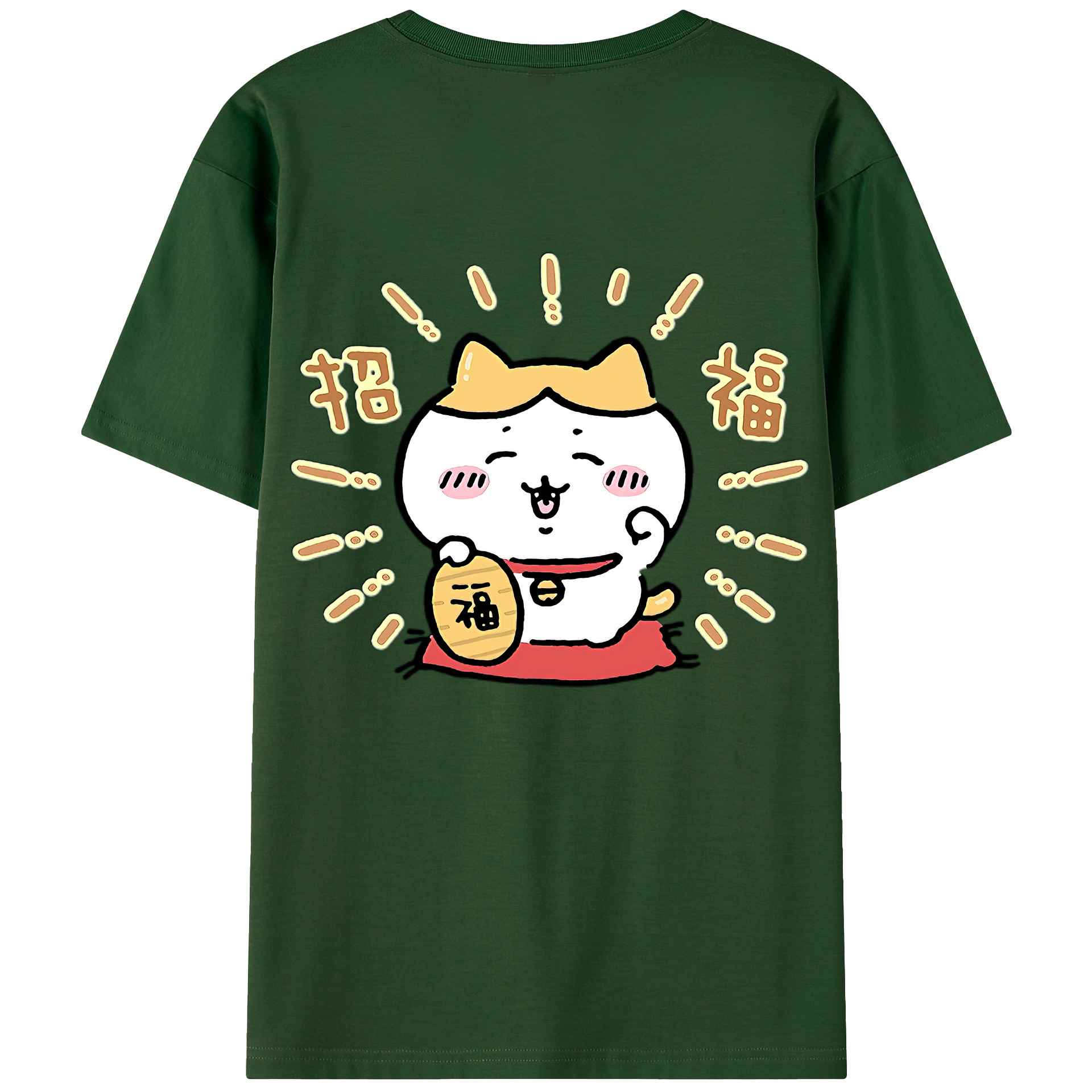 （画像用） ちいかわ ハチワレ Chii-kawa hachiware 綿100％半袖Tシャツ（背面プリント）